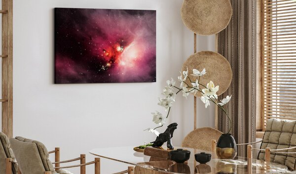 Obraz na akrylovém skle Mlhovina Rho Ophiuchi - nově zrozené hvězdy na růžové obloze