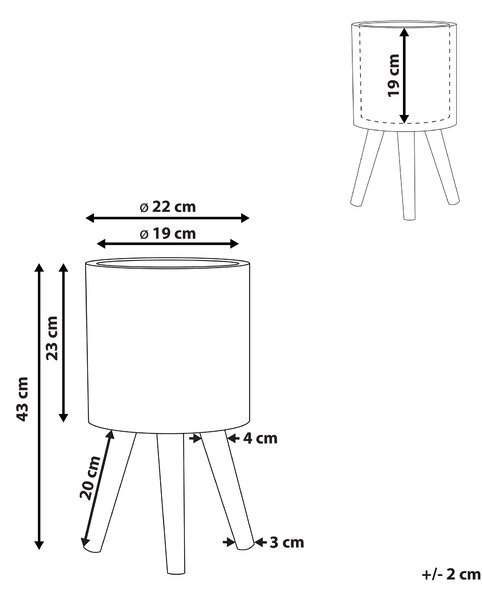 Květináč na stojanu KOTTES 22 cm Světle hnědá