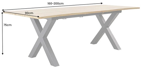 Jídelní stůl WILD 160-200 CM vzhled divoký dub rozkládací Nábytek | Jídelní prostory | Jídelní stoly | Rozkládací
