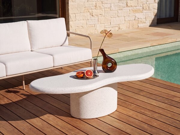 Konferenční stolek CONZA 57 cm 120 cm Bílé terrazzo
