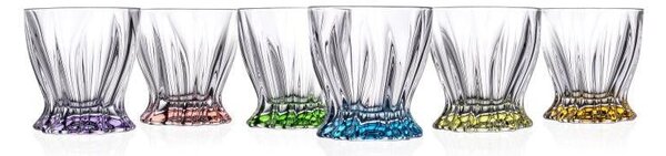 BOHEMIA PLANTICA COLOUR SKLENICE NA WHISKY 320ML SADA 6KS