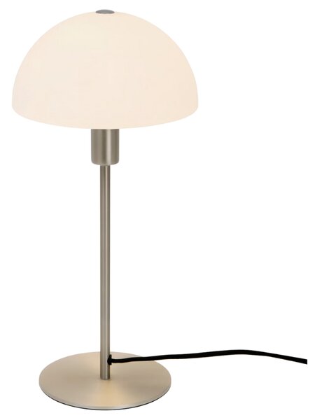 Nordlux Opálově bílá skleněná stolní lampa Ellen se stříbrnou podstavou