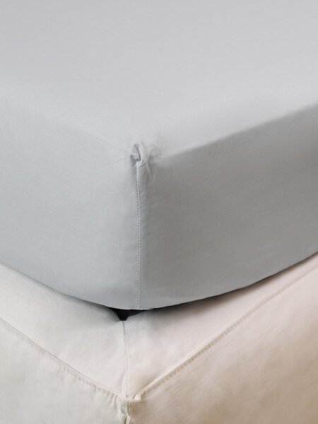 Napínací prostěradlo z bavlněného saténu Pearl Grey