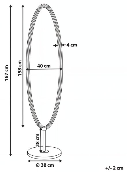 Stojací zrcadlo LOUVIGNY 167 cm Černá