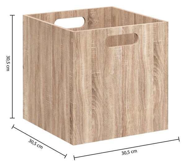 Úložný box Wood, 31x31x31 cm, hnědá