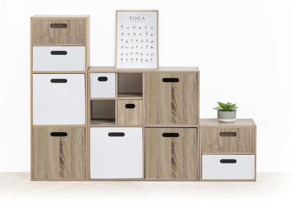 Úložný box Wood, 31x31x31 cm, hnědá