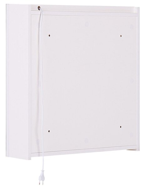 Nástěnná zrcadlová skříňka do koupelny LED CHABUNCO 60 cm 60 cm Bílá