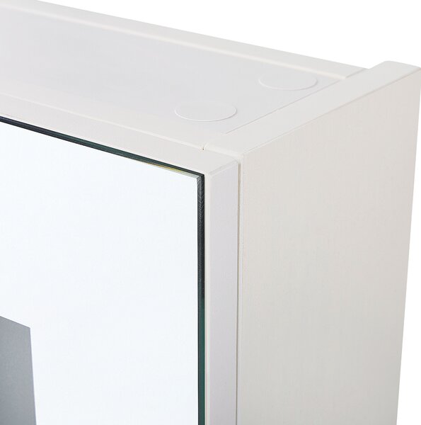 Nástěnná zrcadlová skříňka do koupelny LED CHABUNCO 60 cm 60 cm Bílá