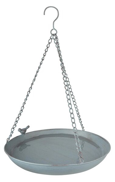 Závěsné napajedlo pro ptáky Round, 45x30,5 cm, kov, šedá
