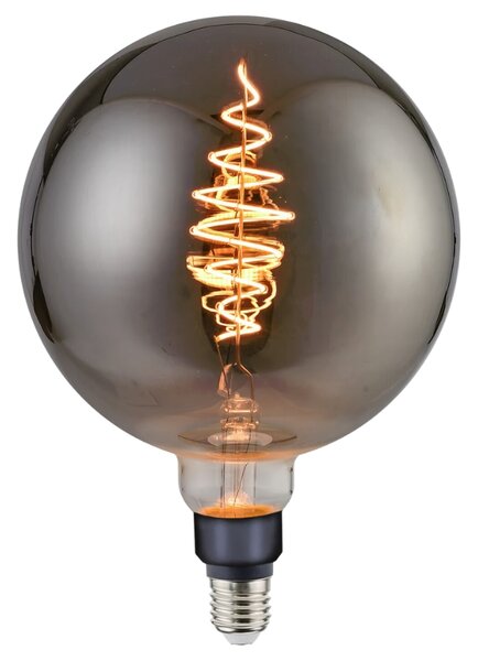 Nordlux Kouřově šedá dekorativní stmívatelná LED žárovka Spiral Deco Globe E27 8,5W
