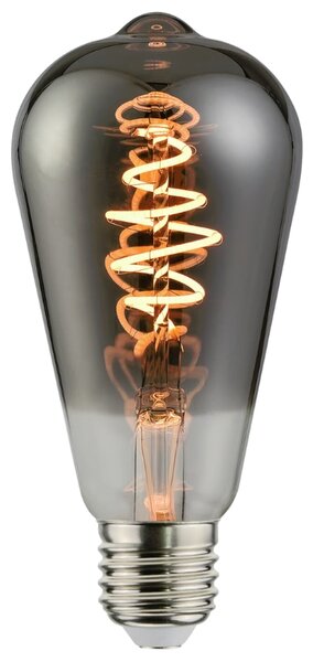 Nordlux Kouřově šedá dekorativní stmívatelná LED žárovka Spiral Deco Edison Smokey E27 4,5W