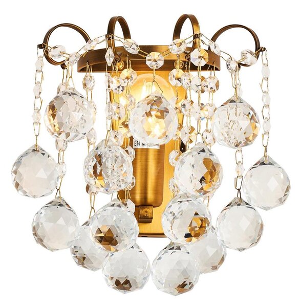 Brilagi - Nástěnné svítidlo CRYSTAL 1xE14/60W/230V mosaz