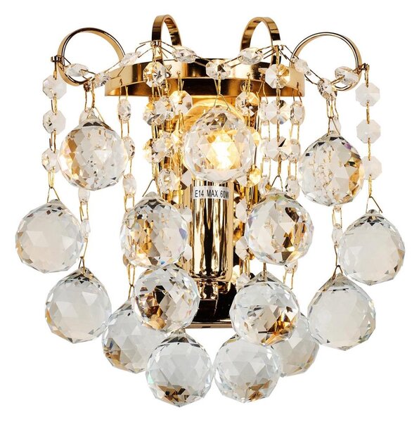 Brilagi - Nástěnné svítidlo CRYSTAL 1xE14/60W/230V zlatá