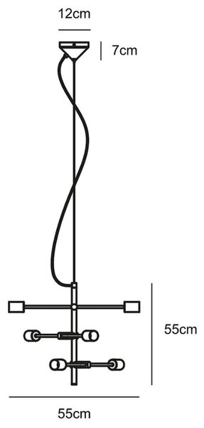 Nordlux Černé kovové závěsné světlo Josefine 55 cm