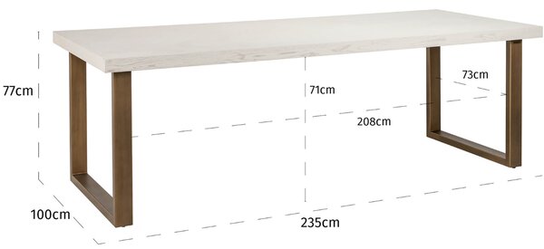 Richmond Dubový jídelní stůl Whitebone 235 x 100 cm