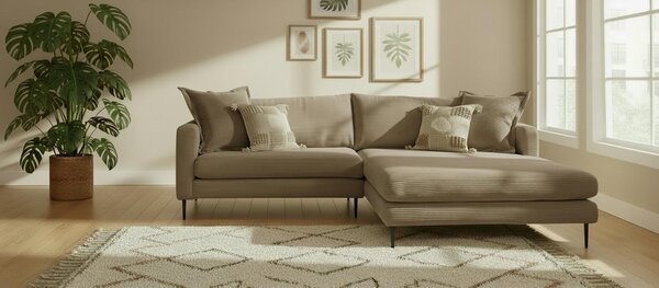 ROHOVÁ SEDAČKA, textil, hnědá P & B - Sedací soupravy, Online Only