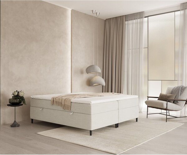 Krémová boxspring postel s úložným prostorem 160x200 cm Araya – Maison de Rêve