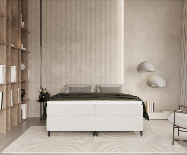 Krémová boxspring postel s úložným prostorem 160x200 cm Araya – Maison de Rêve