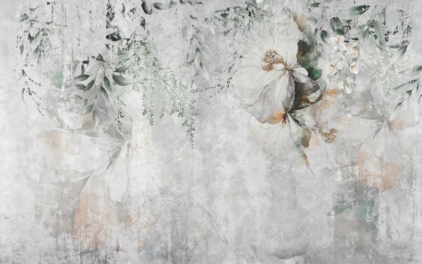 Fototapety Květina na konkrétní grunge pozadí, Fototapety květiny, u73969 : uwalls.cz