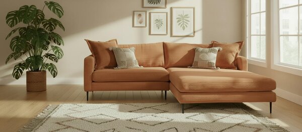 ROHOVÁ SEDAČKA, textil, terracotta P & B - Sedací soupravy, Online Only