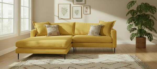 ROHOVÁ SEDAČKA, textil, hořčicově žlutá P & B - Sedací soupravy, Online Only