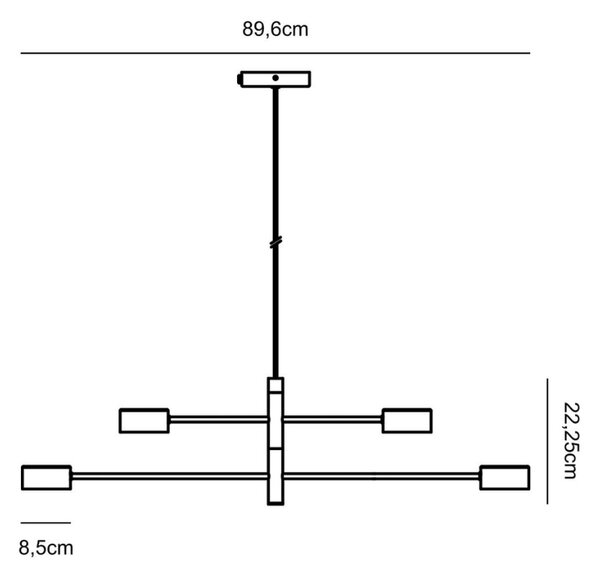 Nordlux Černé kovové závěsné LED světlo Clyde 89 cm