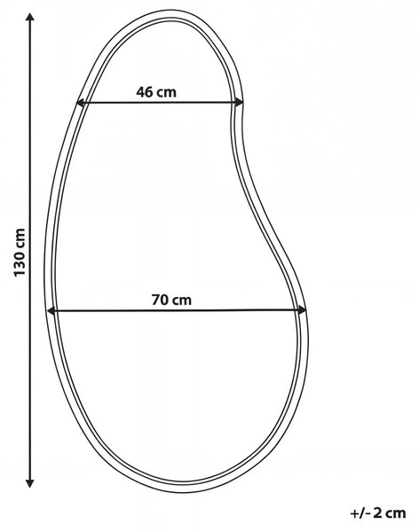 Zrcadlo CABIDOS 70 cm 130 cm Dřevo paulovnie Světle hnědá