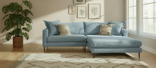 ROHOVÁ SEDAČKA, textil, světle modrá P & B - Sedací soupravy, Online Only