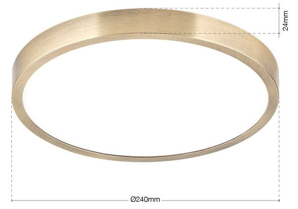 ORION LED stropní svítidlo Disc, antická mosazná barva, Ø 24 cm,, stmívatelný, Bronz / starožitná mosaz, Obývací pokoj / jídelna, Hliník, Moderní
