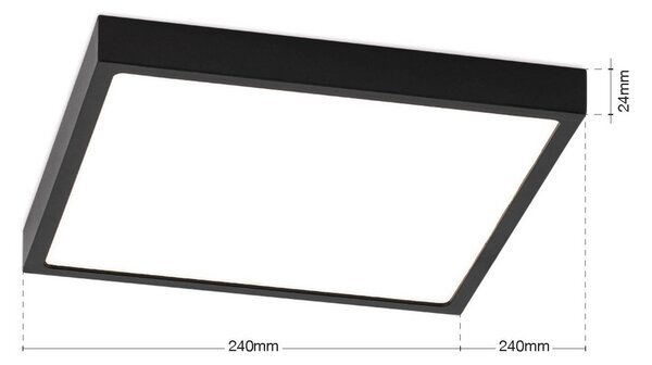 ORION LED stropní svítidlo Disc, černé, délka 24 cm, kov, stmívatelný, Černá, Obývací pokoj / jídelna, Hliník, Moderní