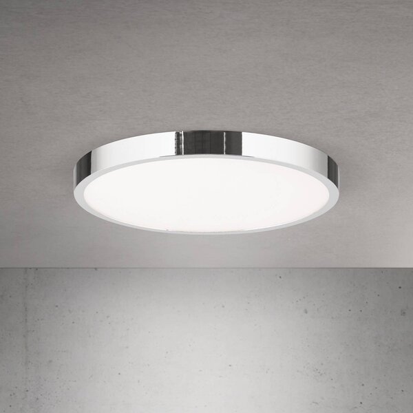 ORION LED stropní svítidlo Disc, chromová barva, Ø 28 cm, kov, stmívatelný, Chrom / stříbro, Obývací pokoj / jídelna, Hliník, Moderní