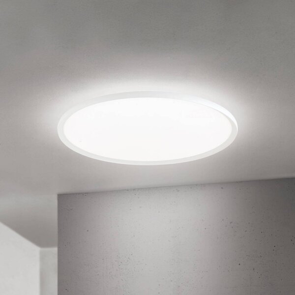 ORION LED stropní svítidlo Kant, Ø 80 cm, bílé, kov/plast, stmívatelný, Bílá / opál, Obývací pokoj / jídelna, Hliník, Moderní