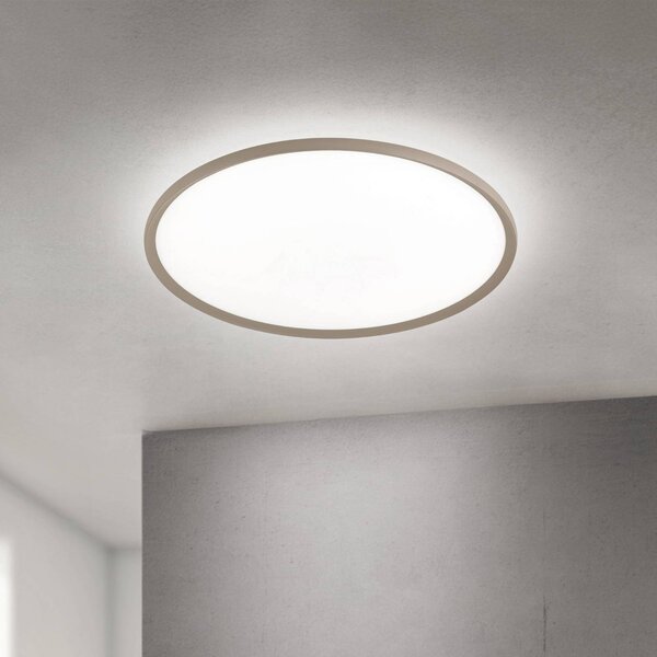 ORION LED stropní svítidlo Kant, Ø 80 cm, khaki, kov/plast, stmívatelný, Zelená, Obývací pokoj / jídelna, Hliník, Moderní