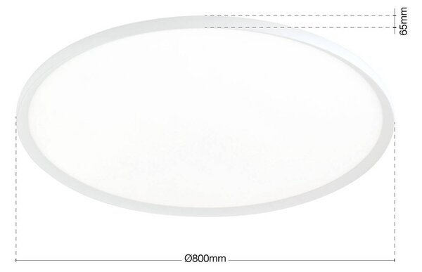 ORION LED stropní svítidlo Kant, Ø 80 cm, bílé, kov/plast, stmívatelný, Bílá / opál, Obývací pokoj / jídelna, Hliník, Moderní