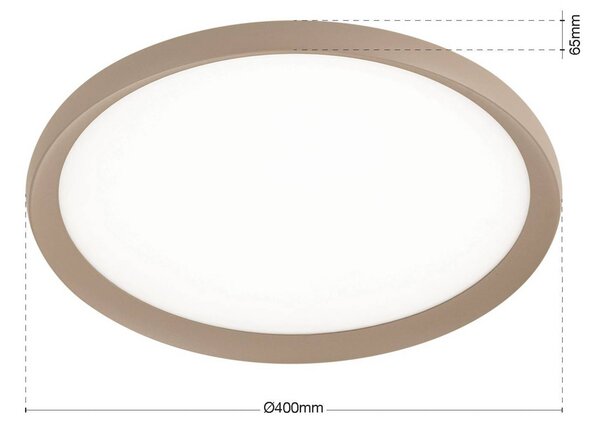 ORION LED stropní svítidlo Kant, Ø 40 cm khaki, kov/plast, stmívatelný, Zelená, Obývací pokoj / jídelna, Hliník, Moderní