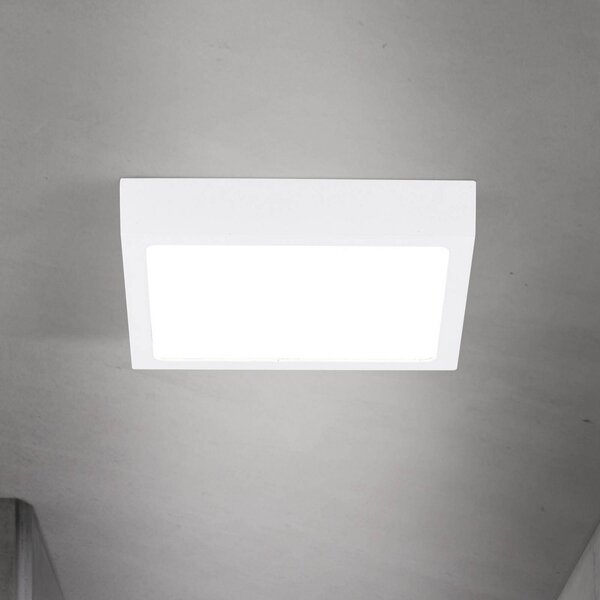ORION LED stropní svítidlo Disc, bílé, délka 14 cm, kov, stmívatelný, Bílá / opál, Obývací pokoj / jídelna, Hliník, Moderní