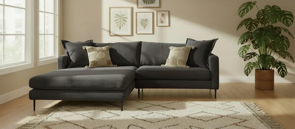 ROHOVÁ SEDAČKA, textil, černá P & B - Sedací soupravy, Online Only