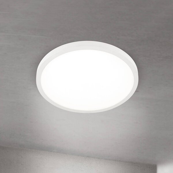 ORION LED stropní svítidlo Disc, bílé Ø 40 cm, kov/plast, stmívatelný, Bílá / opál, Obývací pokoj / jídelna, Hliník, Moderní