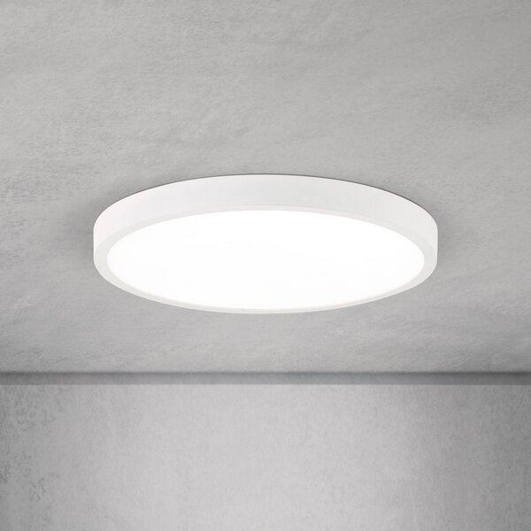 ORION LED stropní svítidlo Disc, bílé Ø 28 cm, kov/plast, stmívatelný, Bílá / opál, Obývací pokoj / jídelna, Hliník, Moderní