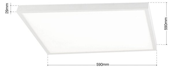 ORION LED stropní svítidlo Disc, bílé, délka 60 cm, kov, stmívatelný, Bílá / opál, Obývací pokoj / jídelna, Hliník, Moderní