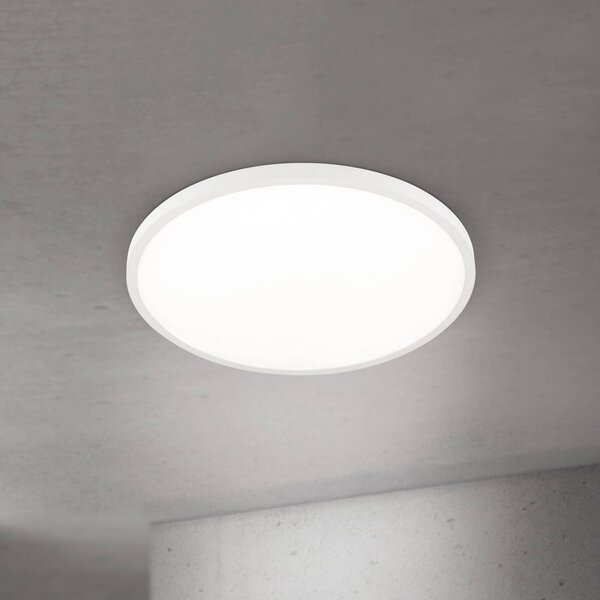 ORION LED stropní svítidlo Disc, bílé Ø 60 cm, kov/plast, stmívatelný, Bílá / opál, Obývací pokoj / jídelna, Hliník, Moderní