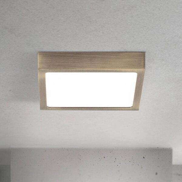 ORION LED stropní svítidlo Disc, antická mosazná barva, délka 14 cm,, stmívatelný, Bronz / starožitná mosaz, Obývací pokoj / jídelna, Hliník, Moderní