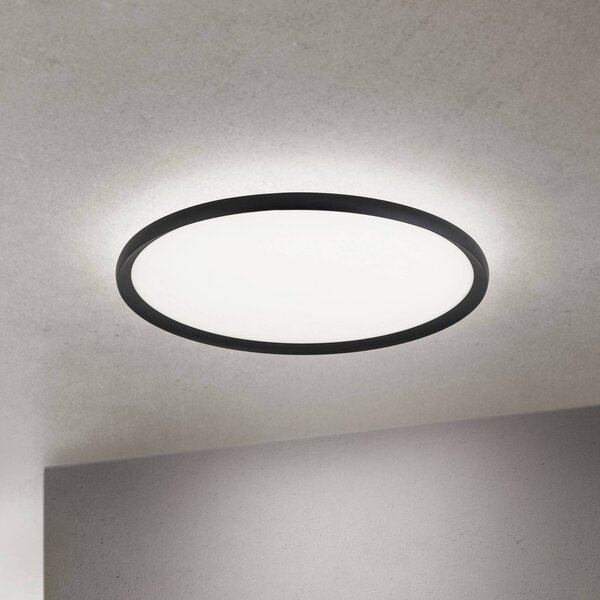 ORION LED stropní svítidlo Kant, Ø 60 cm černé, kov/plast, stmívatelný, Černá, Obývací pokoj / jídelna, Hliník, Moderní