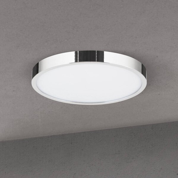 ORION LED stropní svítidlo Disc, chromová barva, Ø 24 cm, kov, stmívatelný, Chrom / stříbro, Obývací pokoj / jídelna, Hliník, Moderní