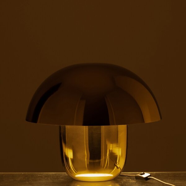 Zlatá kovová stolní lampa J-line Mushroom S