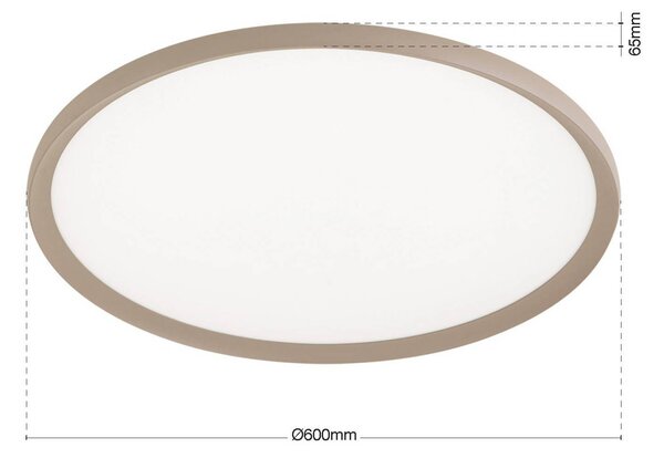 ORION LED stropní svítidlo Kant, Ø 60 cm khaki, kov/plast, stmívatelný, Zelená, Obývací pokoj / jídelna, Hliník, Moderní