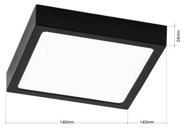 ORION LED stropní svítidlo Disc, černé, délka 14 cm, kov, stmívatelný, Černá, Obývací pokoj / jídelna, Hliník, Moderní