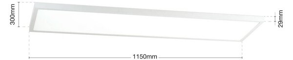 ORION LED stropní svítidlo Disc, bílé, délka 115 cm, kov, stmívatelný, Bílá / opál, Obývací pokoj / jídelna, Hliník, Moderní