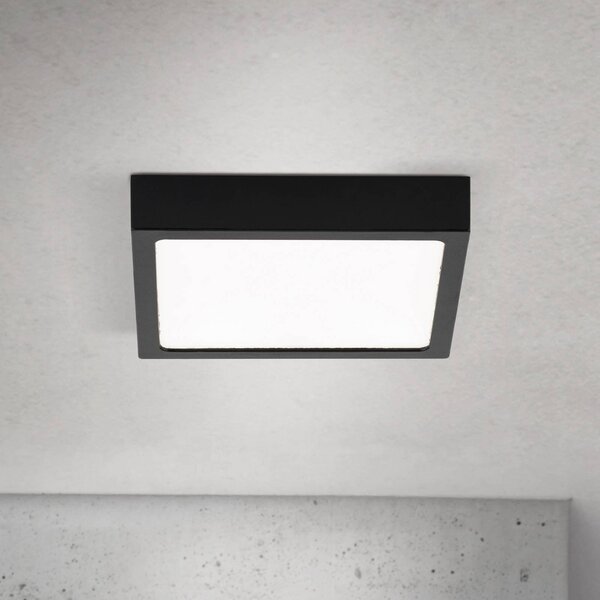 ORION LED stropní svítidlo Disc, černé, délka 14 cm, kov, stmívatelný, Černá, Obývací pokoj / jídelna, Hliník, Moderní