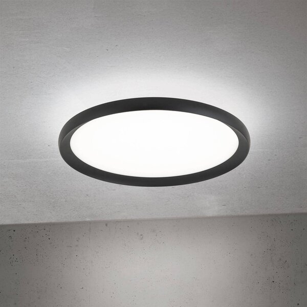 ORION LED stropní svítidlo Kant, Ø 40 cm černé, kov/plast, stmívatelný, Černá, Obývací pokoj / jídelna, Hliník, Moderní